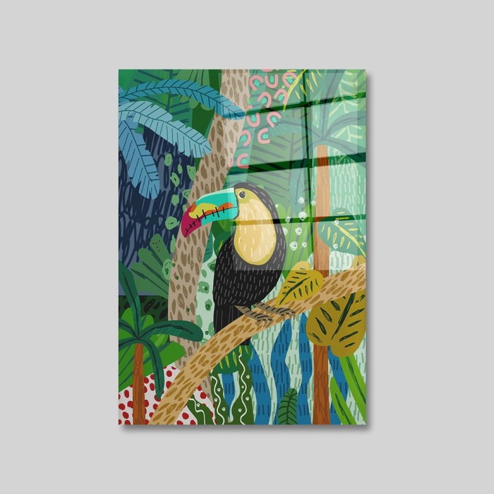 Wallity Cuadro Decorativo de Vidrio Templado Multicolor 70 x 100 cm